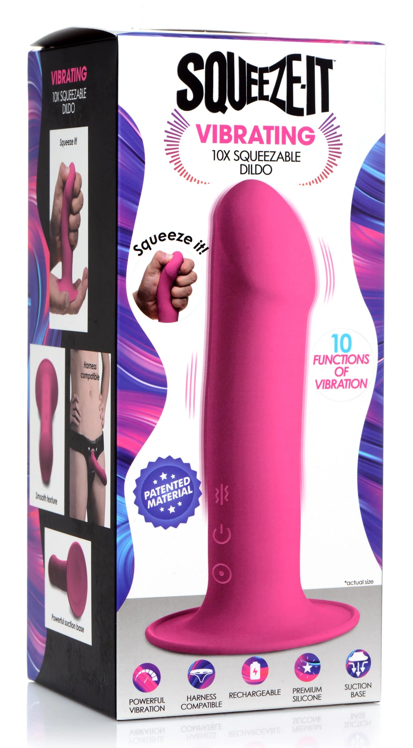 10x Squeezable Vibrating Dildo - Image 7