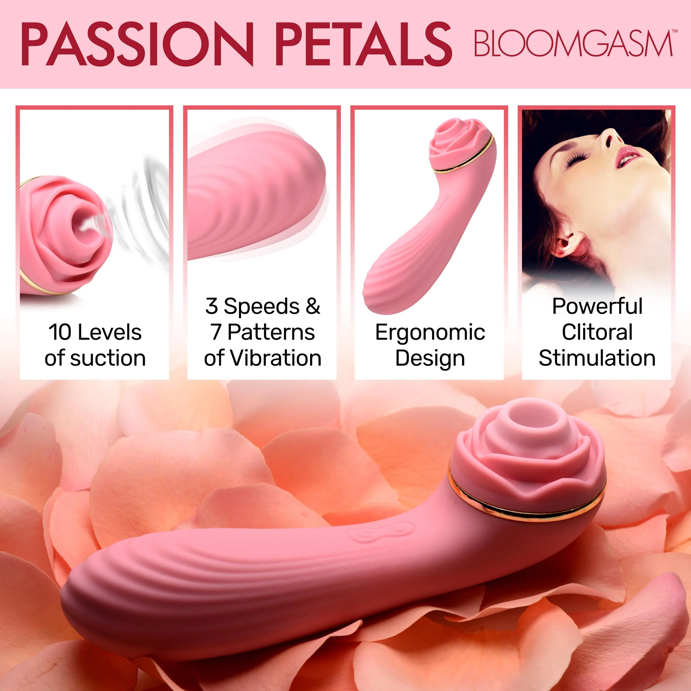 Passion Petals 10x Silicone Suction Rose Vibrator - Image 6