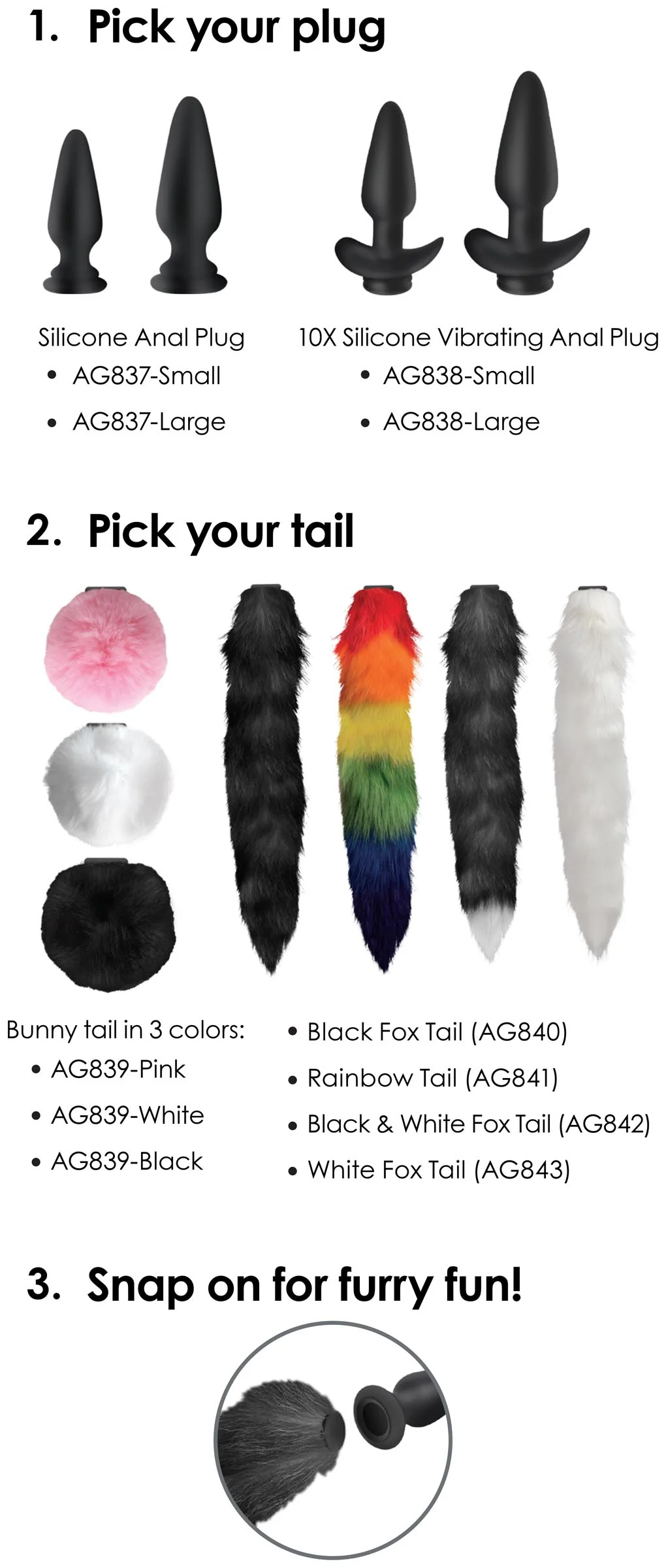 Large Anal Plug With Interchangeable Fox Tail - Image 7