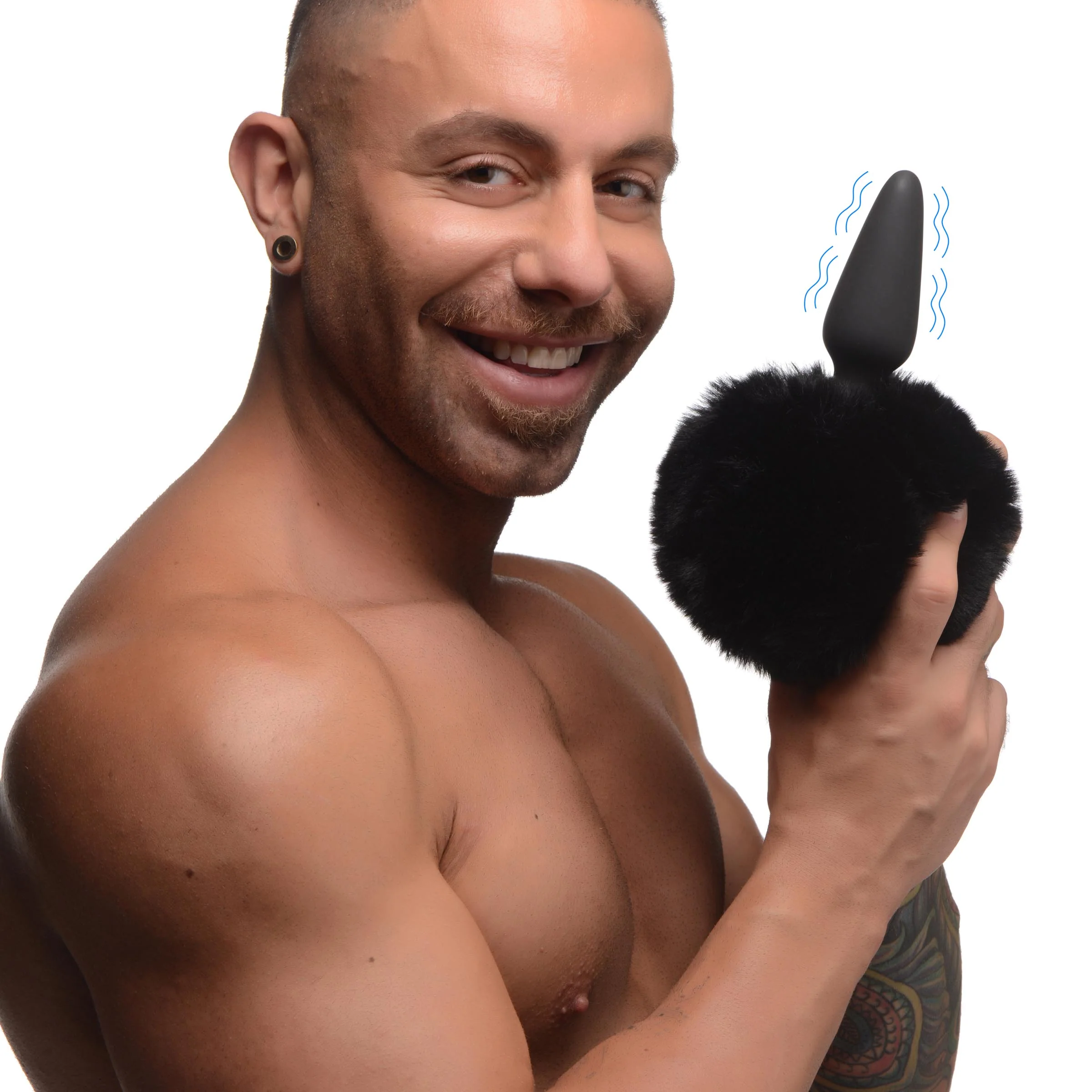 Large Vibrating Anal Plug With Interchangeable Bunny Tail - Image 2