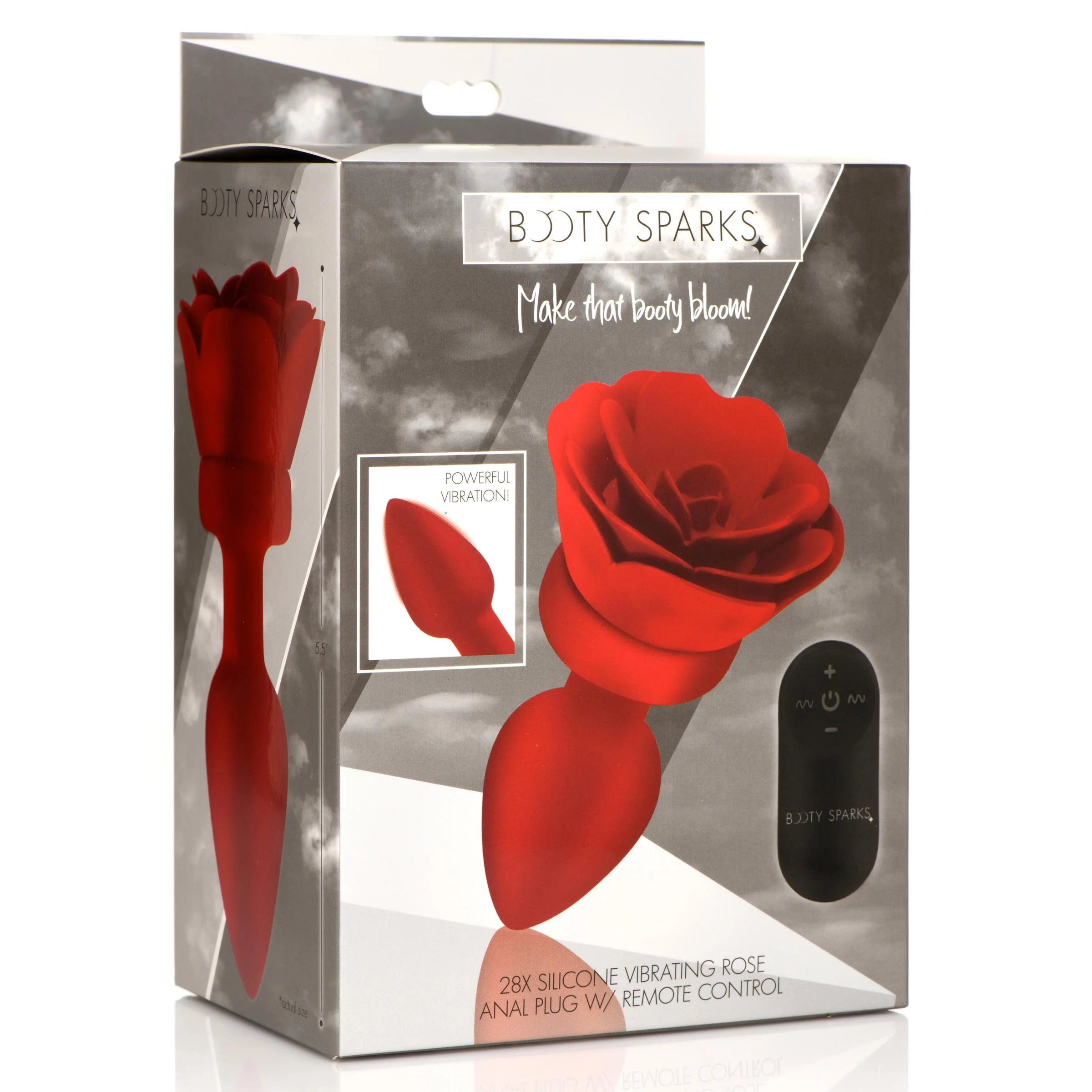 28x Silicone Vibrating Rose Anal Plug With Remote - Image 5