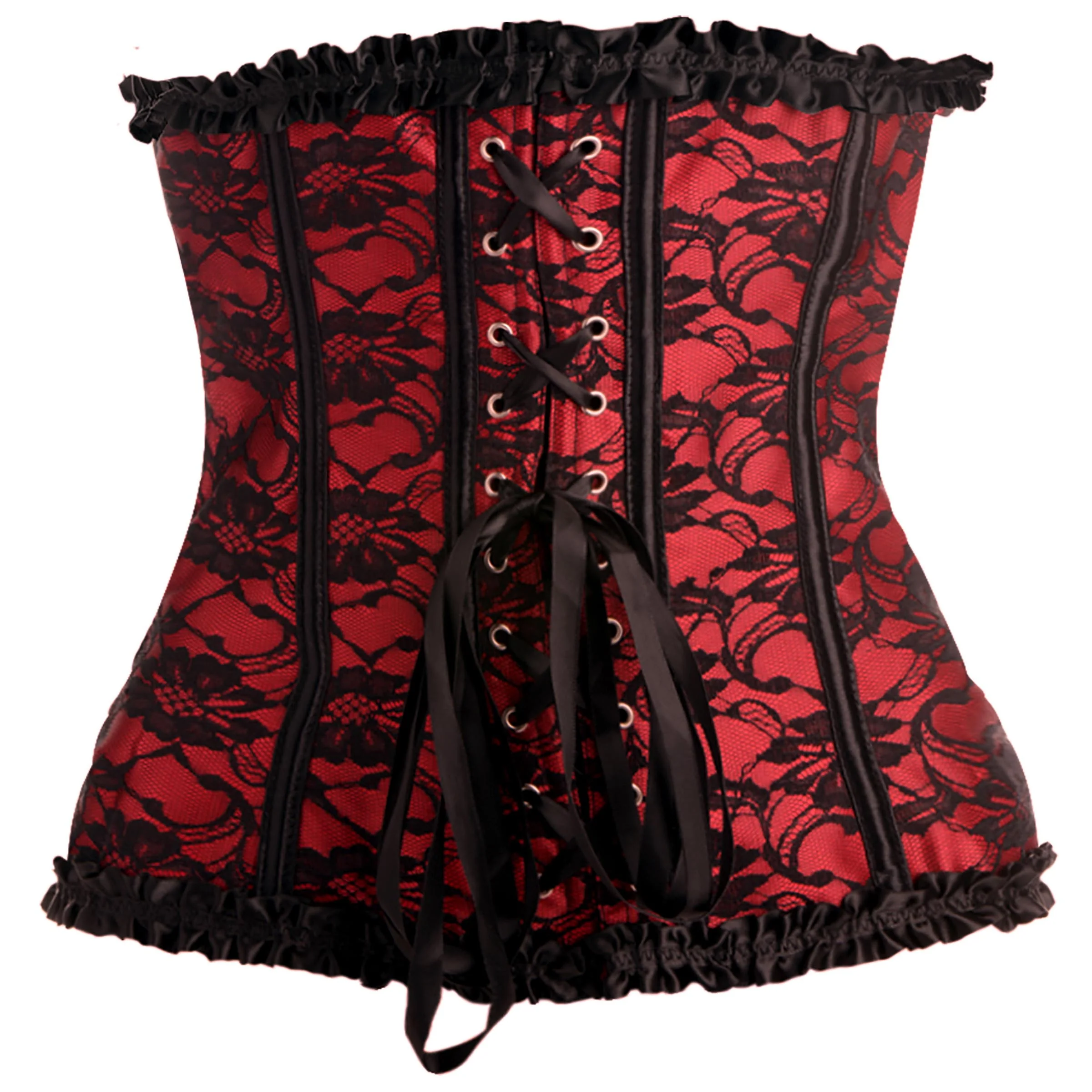 Scarlet Seduction Lace-up Corset And Thong - - Image 4