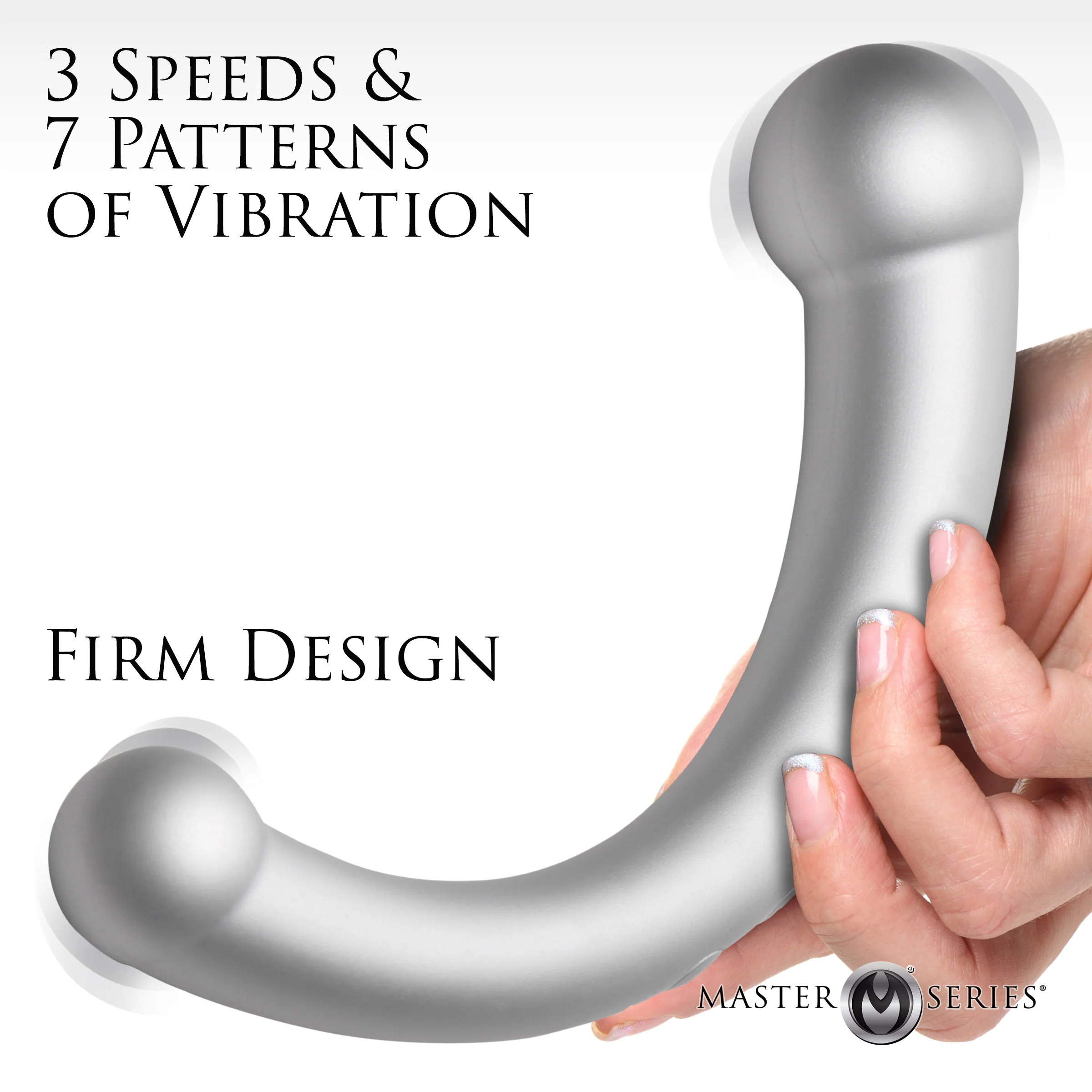 10x Vibra-crescent Vibrating Silicone Dual-ended Dildo - - Image 8