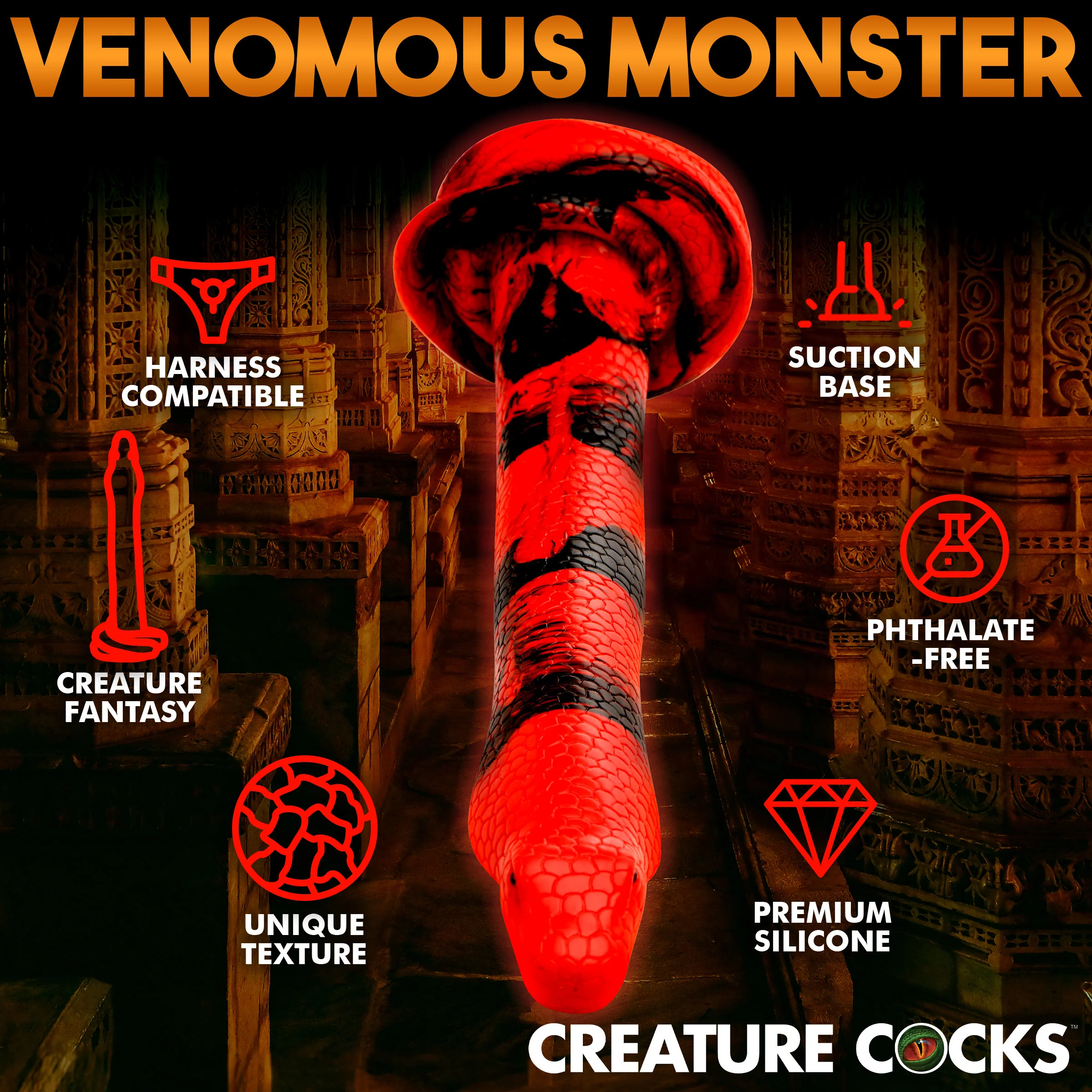 King Cobra Silicone Dildo - Inch - Image 7