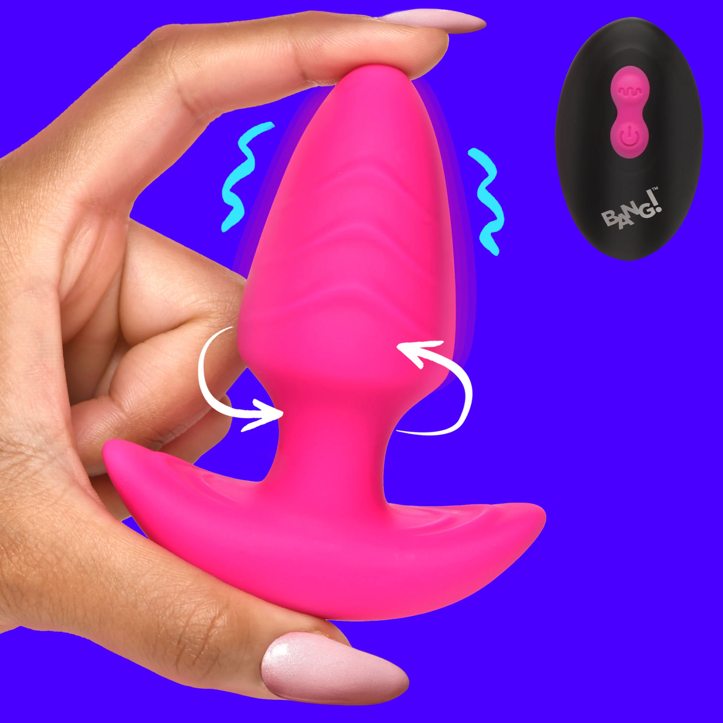 Rotating And Vibrating Silicone Butt Plug - Image 9