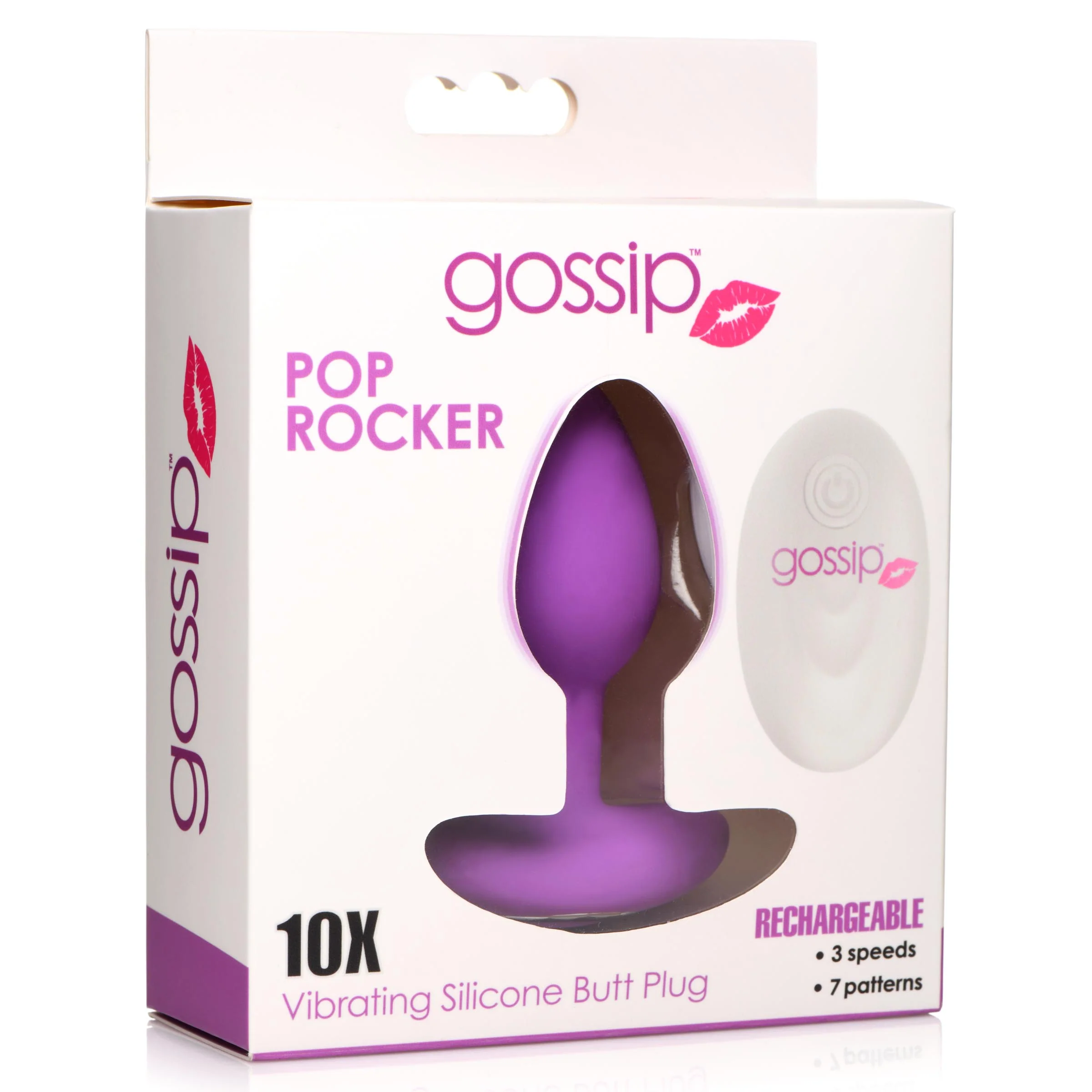 10x Pop Rocker Vibrating Silicone Plug With Remote - - Image 4
