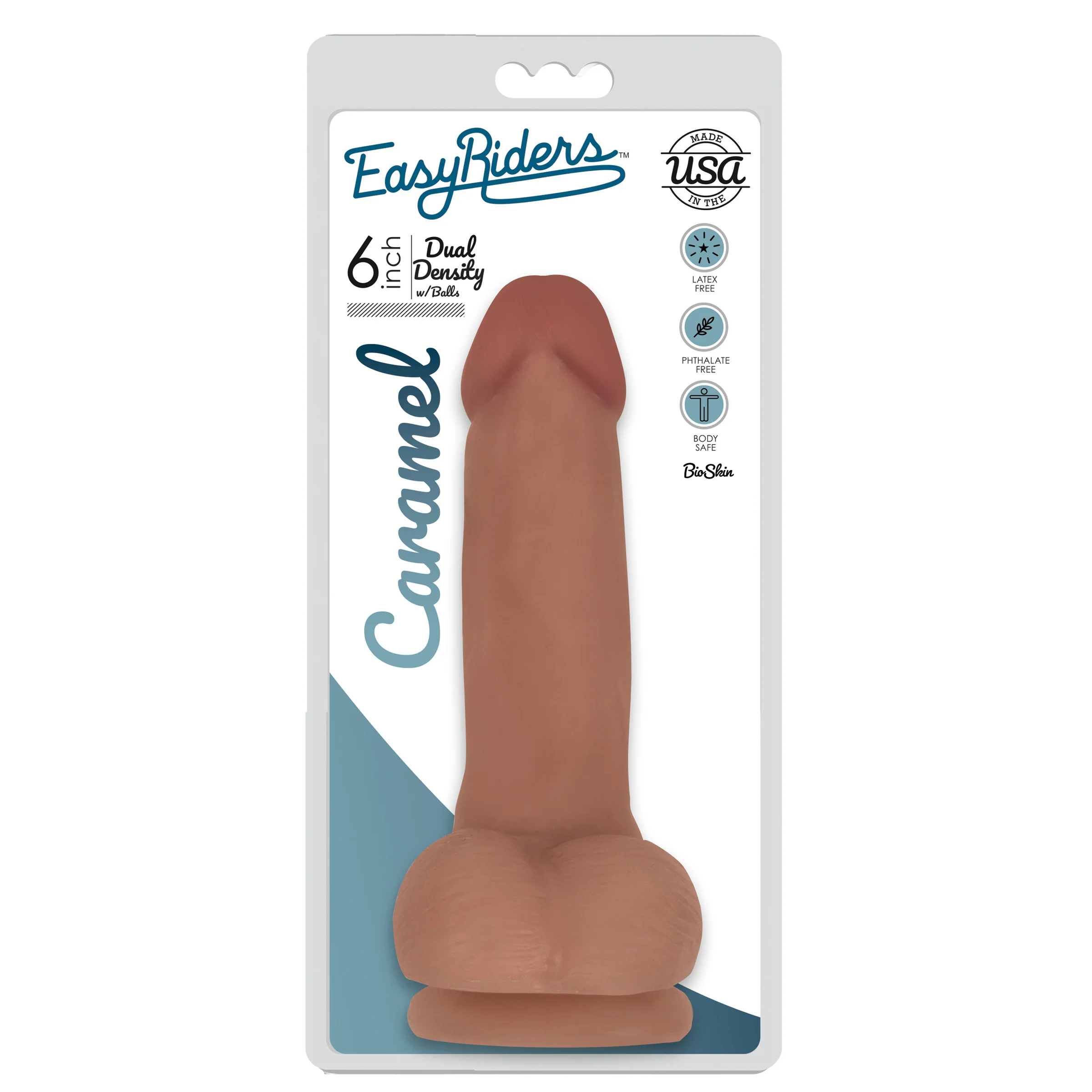 Easy Riders 6 Inch Dual Density Dildo With Balls - Image 2