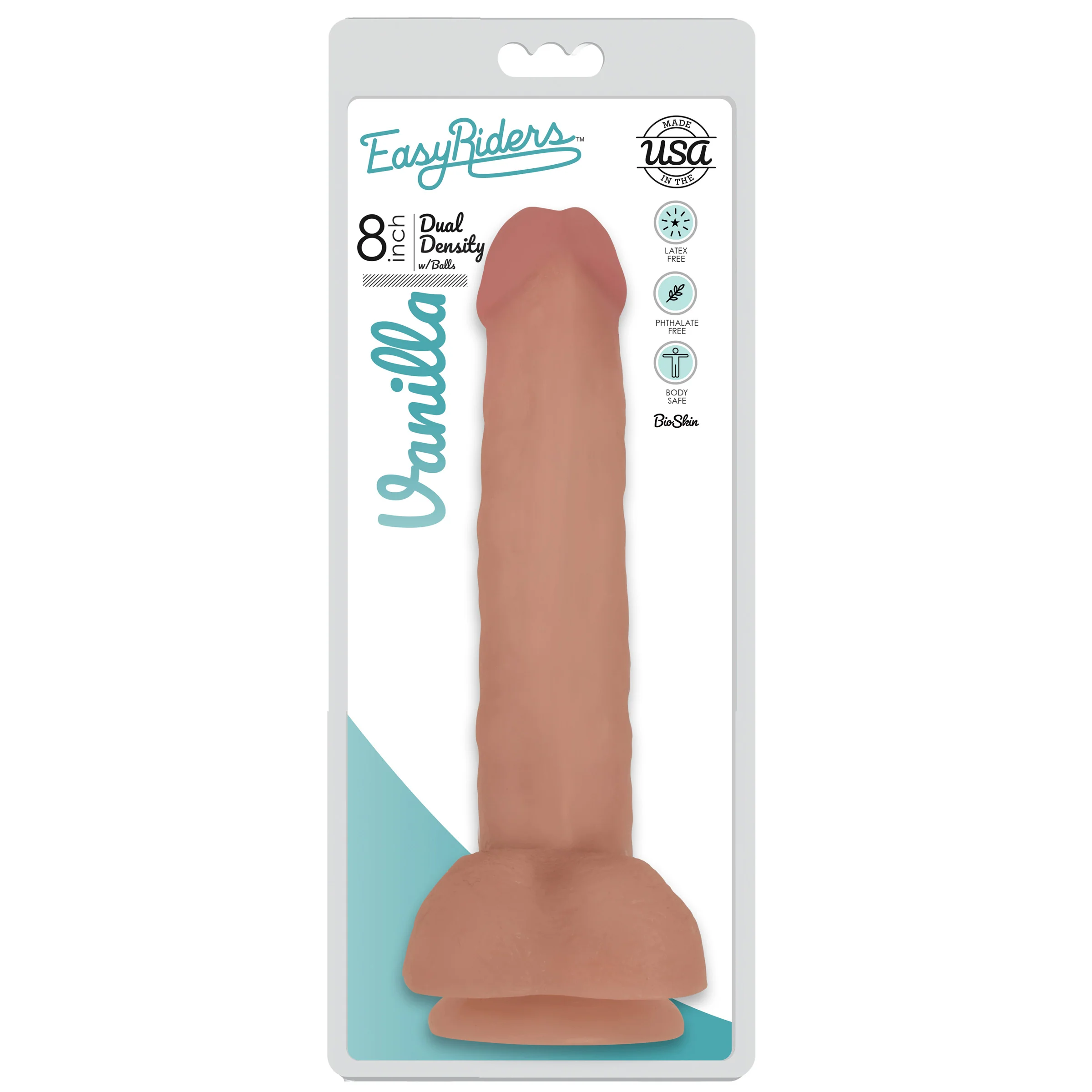 Easy Riders 8 Inch Dual Density Dildo With Balls - Image 2
