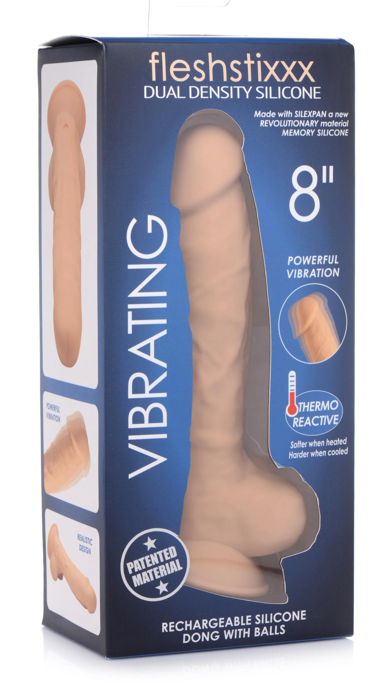 8 Inch Silexpan Hypoallergenic Silicone Vibrating Dildo - Image 5