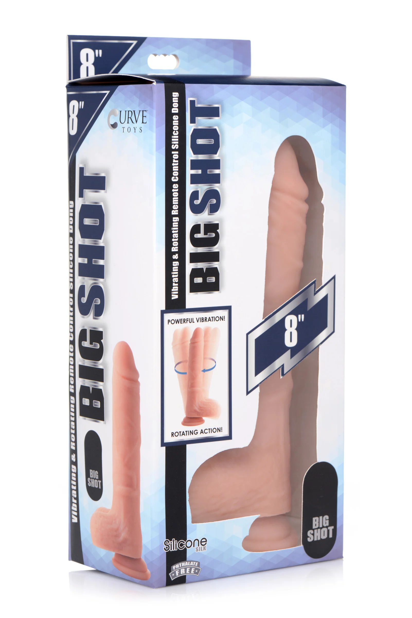 Vibrating And Rotating Remote Control Silicone Dildo With Balls - Image 2