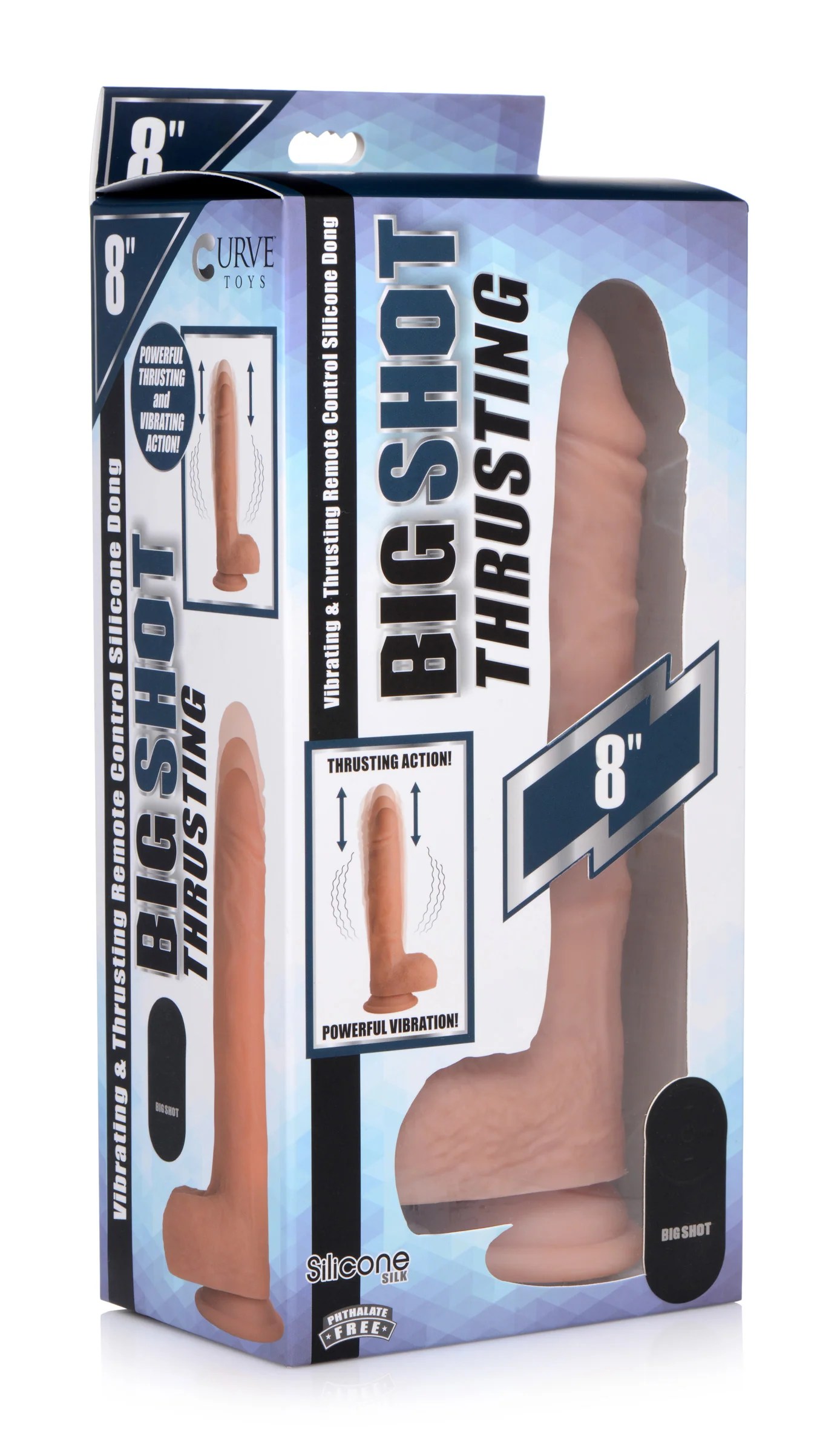 Vibrating & Thrusting Remote Control Silicone Dildo - Image 3