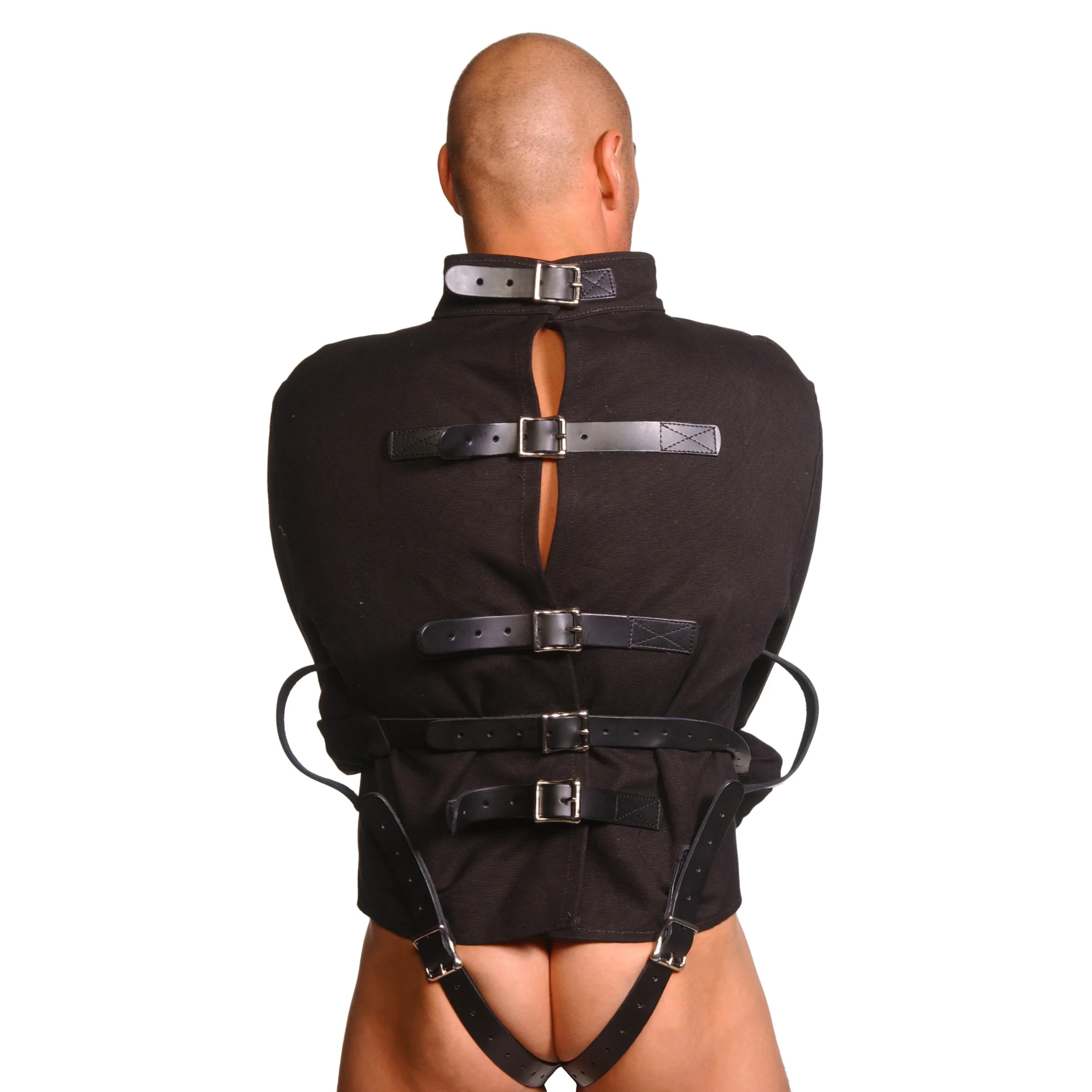 Strict Leather Black Canvas Straitjacket - Image 3