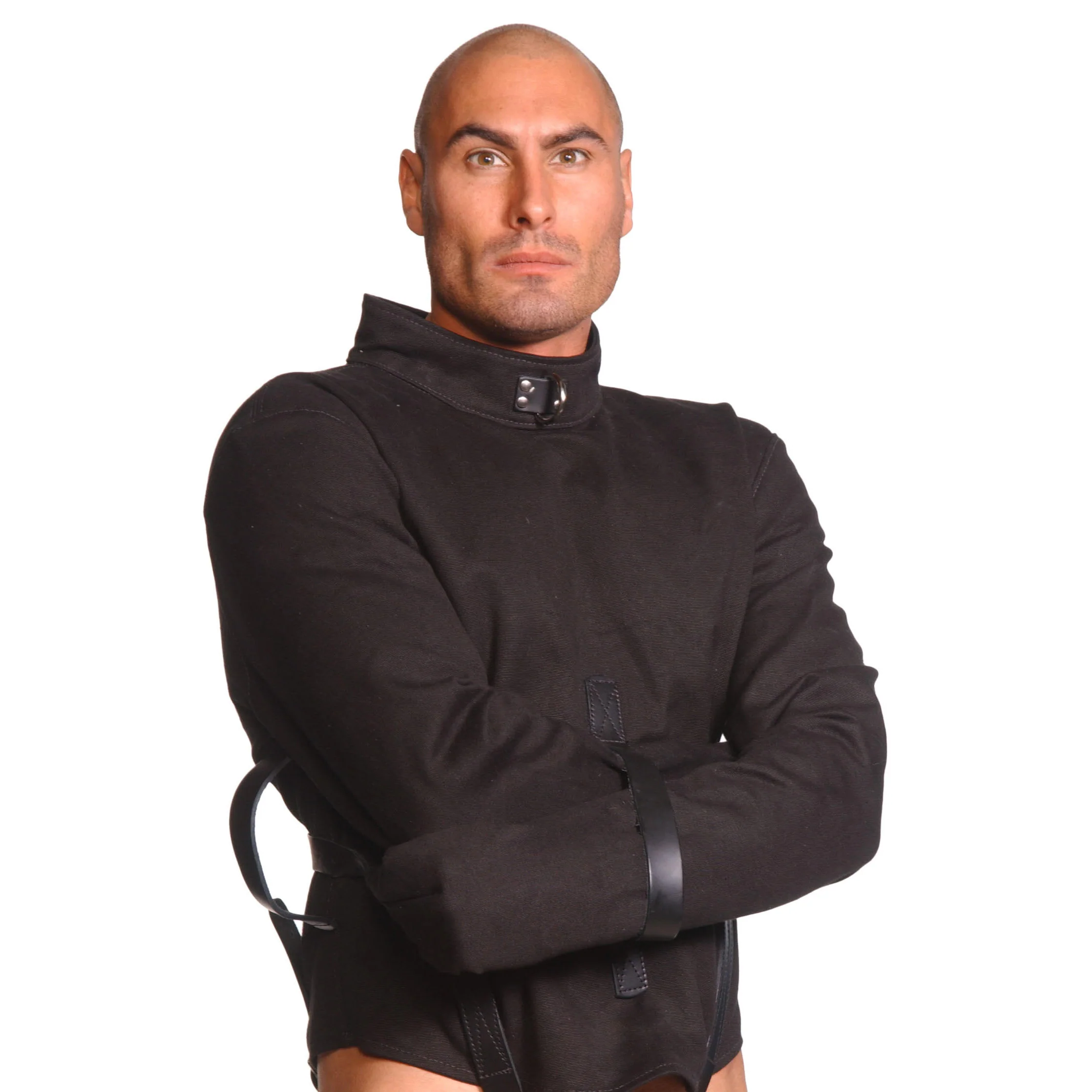 Strict Leather Black Canvas Straitjacket - Image 4