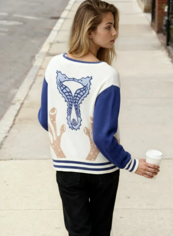 Seahorse Coral Knit Cardigan - Image 3