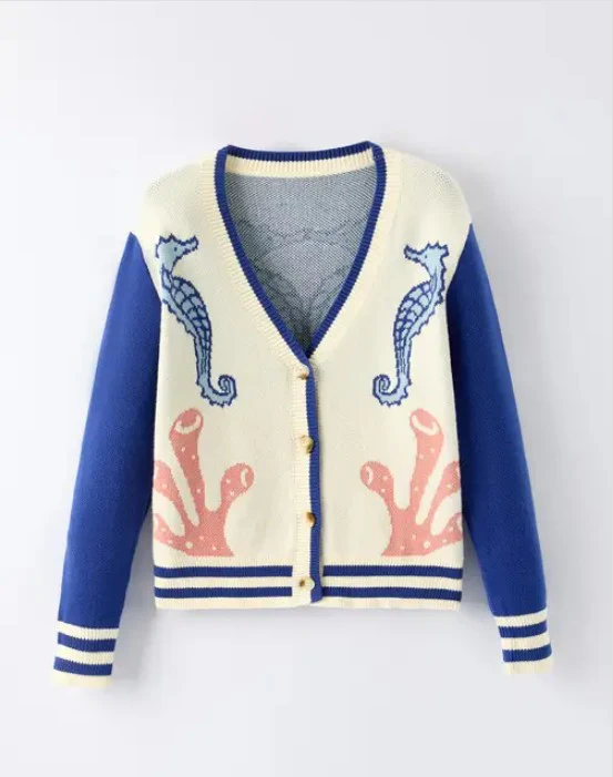 Seahorse Coral Knit Cardigan - Image 4