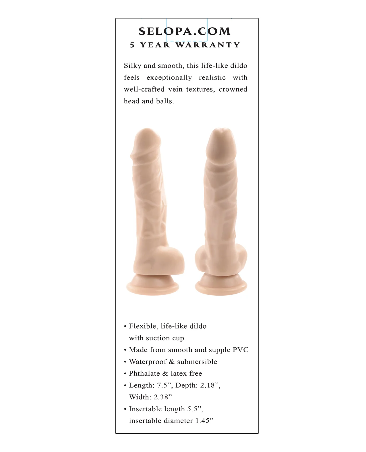 Selopa 6" Lifelike Dildo - Light - Image 5