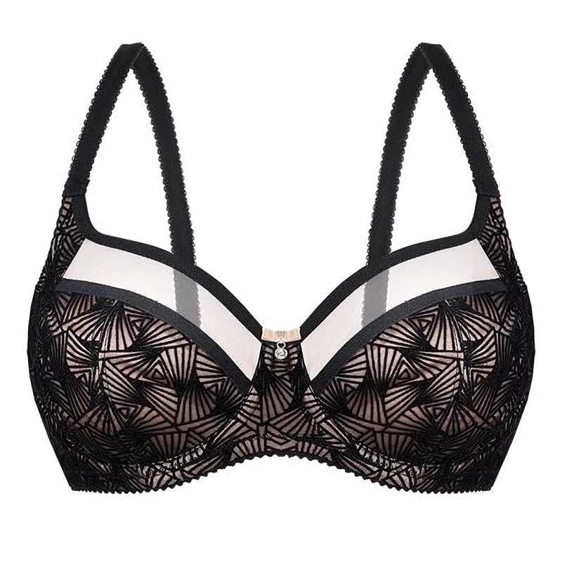 Semi-Sheer Soft Velvet Full Figure Underwire Bra Zoe - Image 2