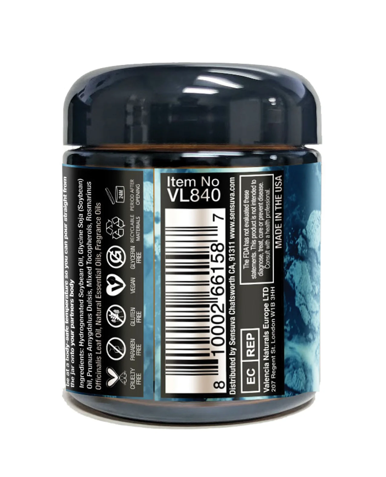 Sensuva Lit Sweet Temptation Luxury Massage Candle - 4 oz Vanilla, Sugar & Sweet Pea - Image 2