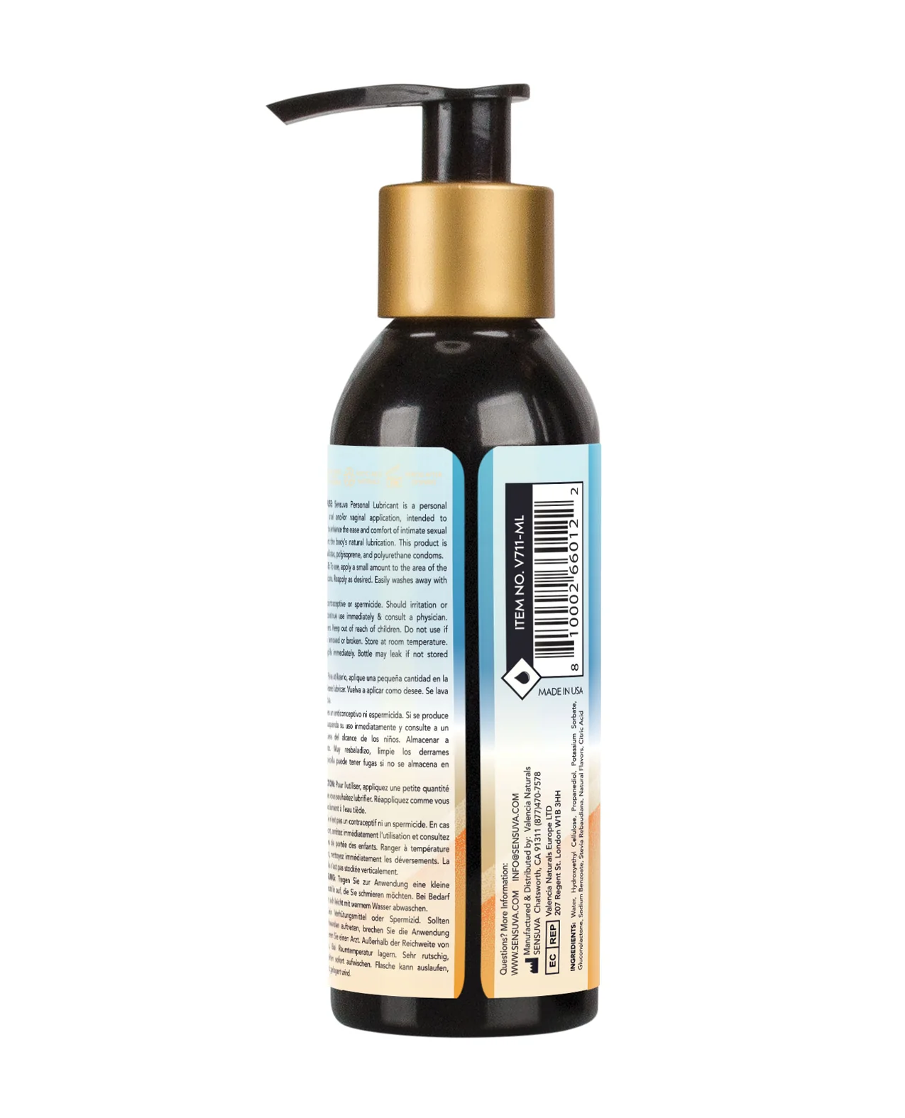 Senuva Natural Water Based Personal Lubricant - 4 oz Orange Creamsicle - Image 2