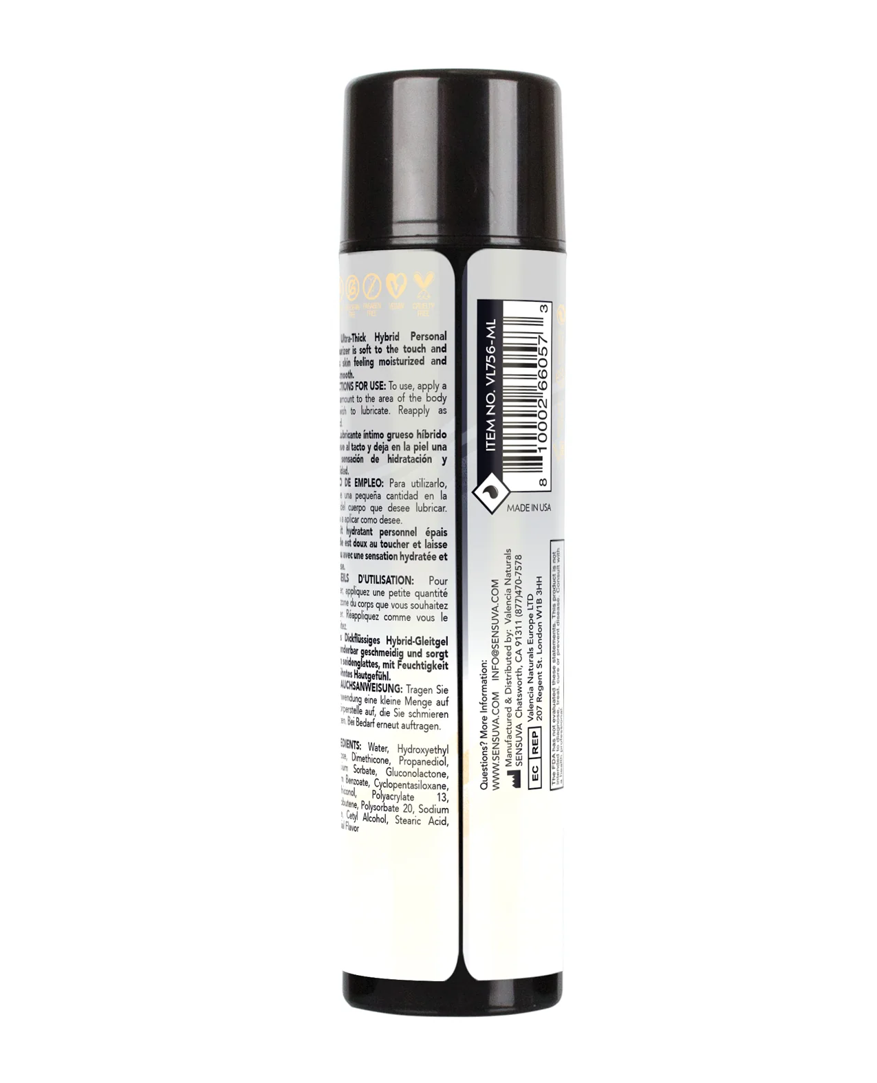 Sensuva Ultra Thick Hybrid Personal Moisturizer - 5.1 oz Unflavored - Image 2