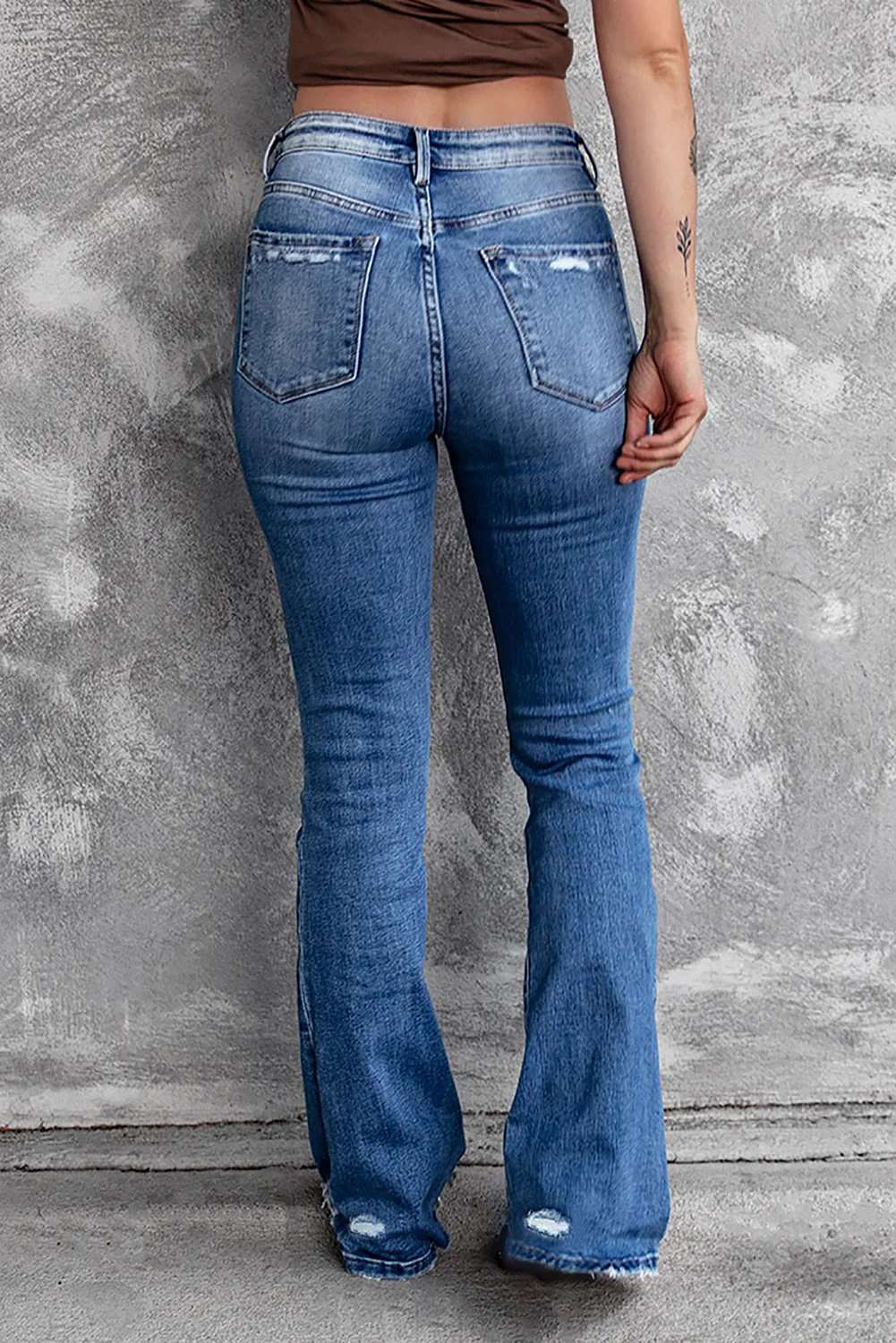 Sequin Bow Distressed Bootcut Jeans - Image 2