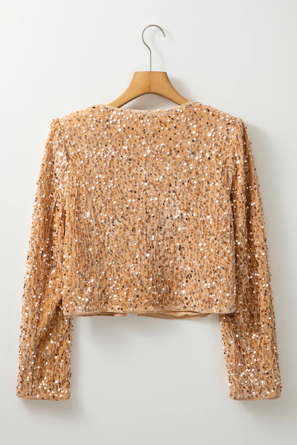 Sequin Open Front Long Sleeve Jacket - Image 10
