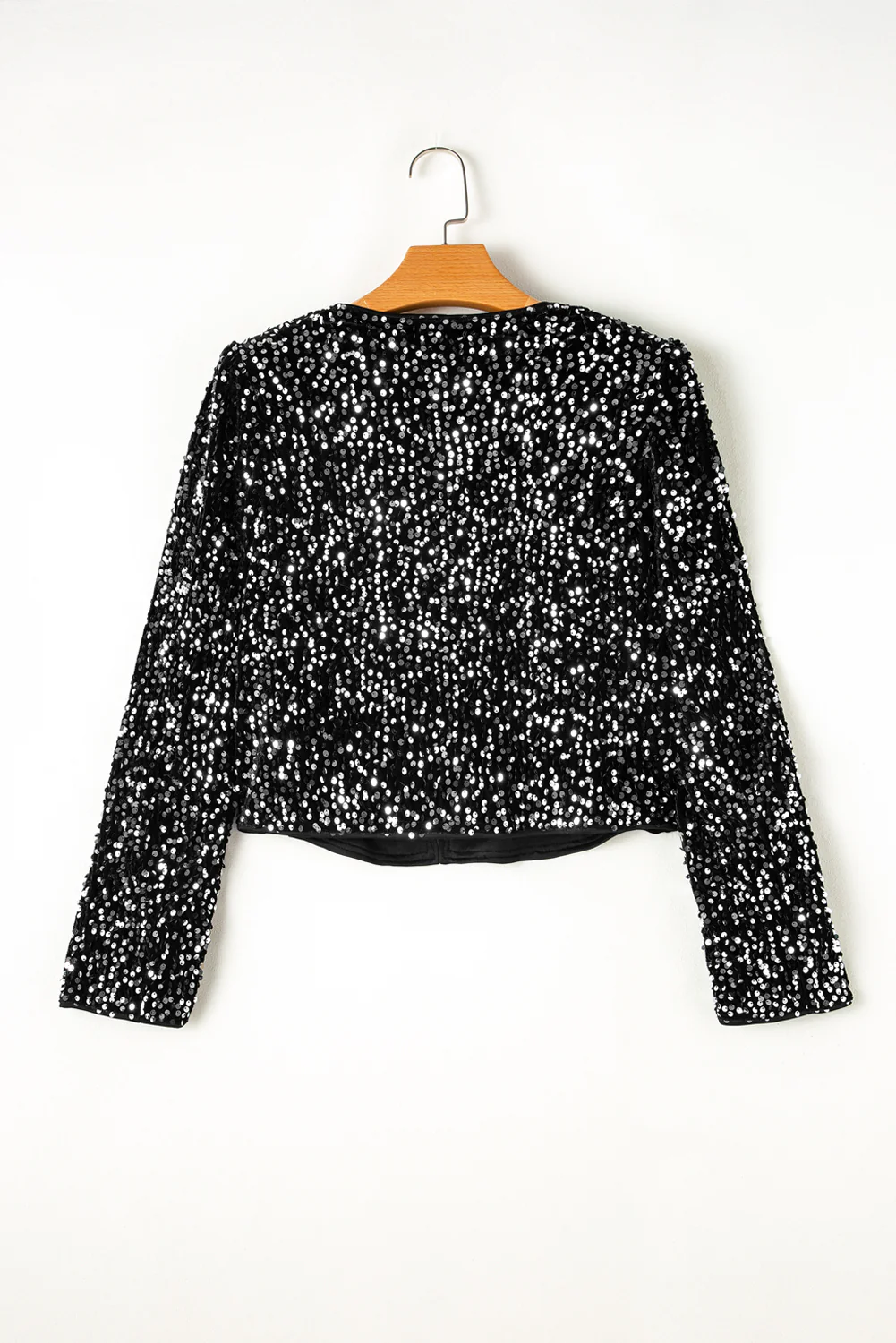 Sequin Open Front Long Sleeve Jacket - Image 8