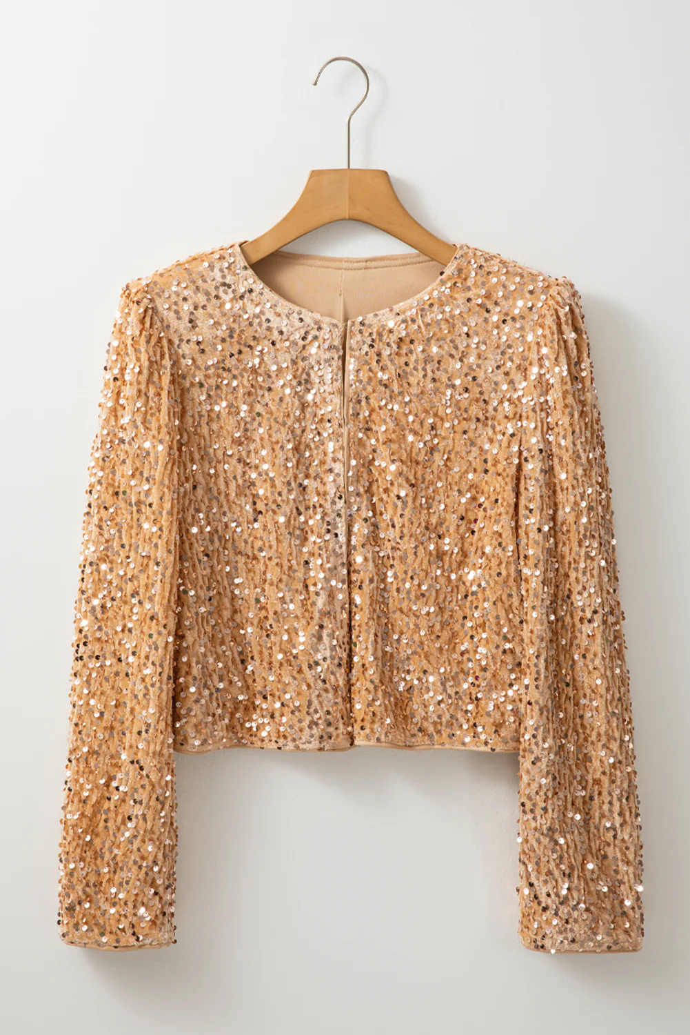 Sequin Open Front Long Sleeve Jacket - Image 9
