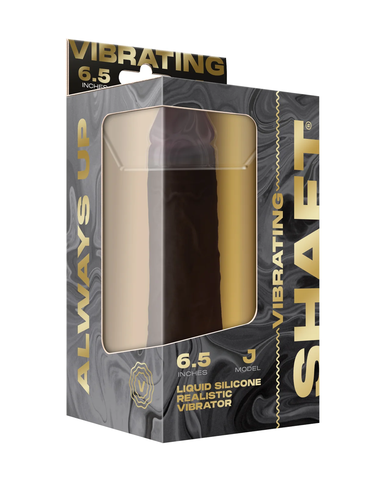 Shaft Flexskin Liquid Silicone 6.5" Vibrating Dong - Mahogany - Image 5