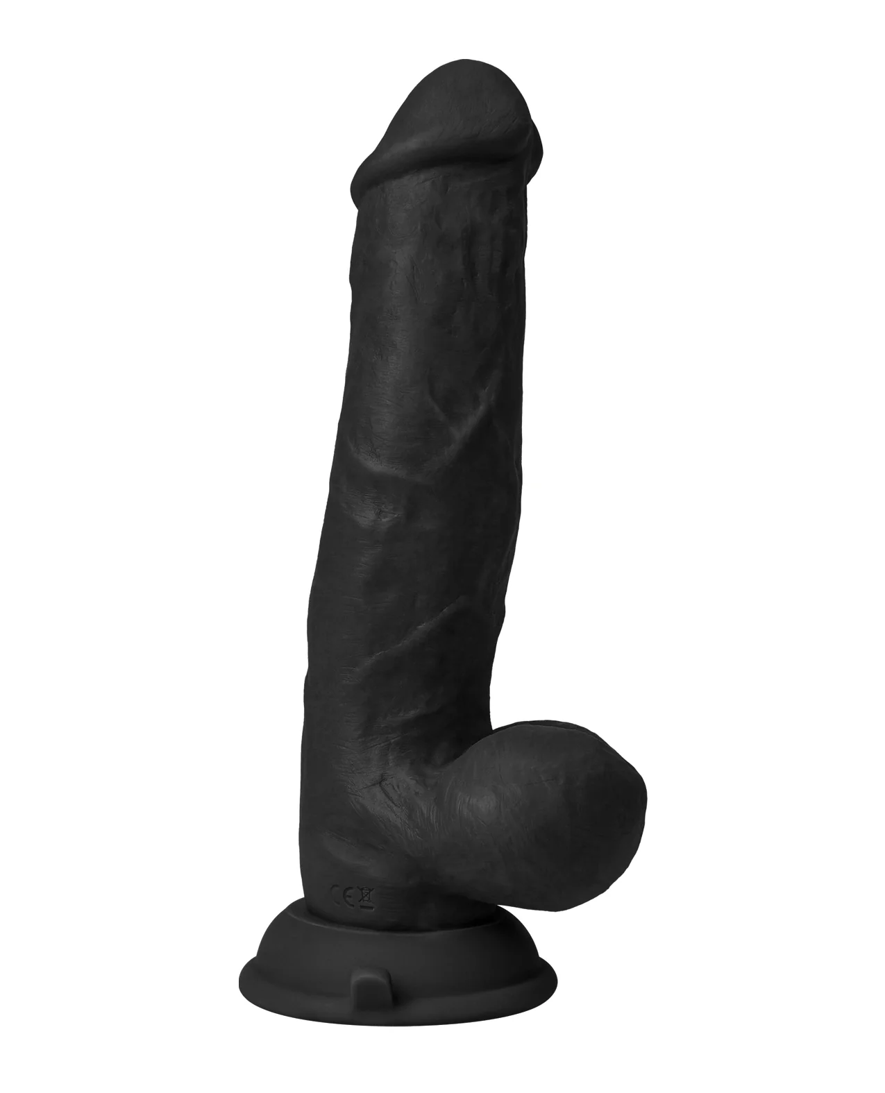 Shaft Flexskin Liquid Silicone 8.5" Vibrating Side Curve Dong w/Balls - Black - Image 3