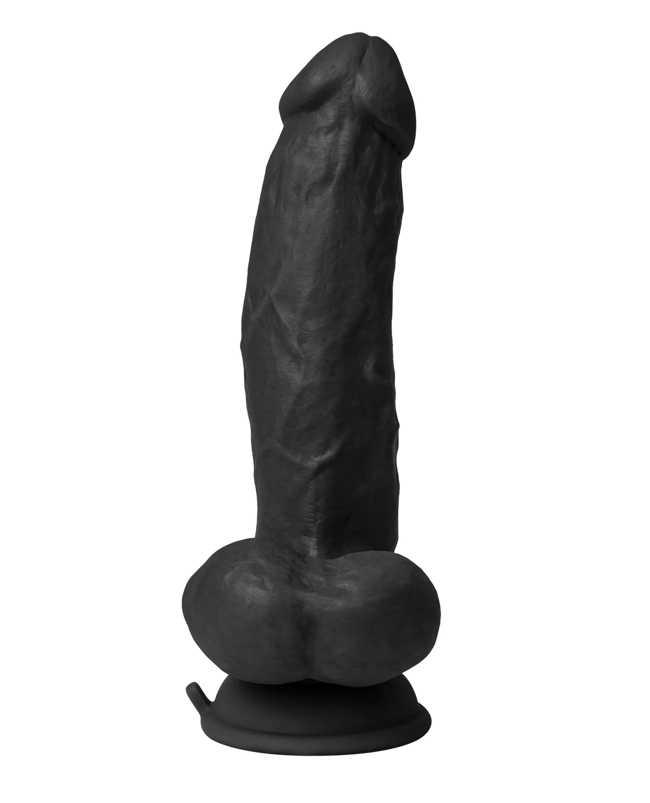 Shaft Flexskin Liquid Silicone 8.5" Vibrating Side Curve Dong w/Balls - Black - Image 4