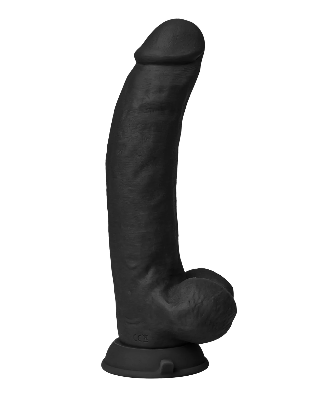 Shaft Flexskin Liquid Silicone 9.5" Vibrating Curved Dong w/Balls - Black - Image 4