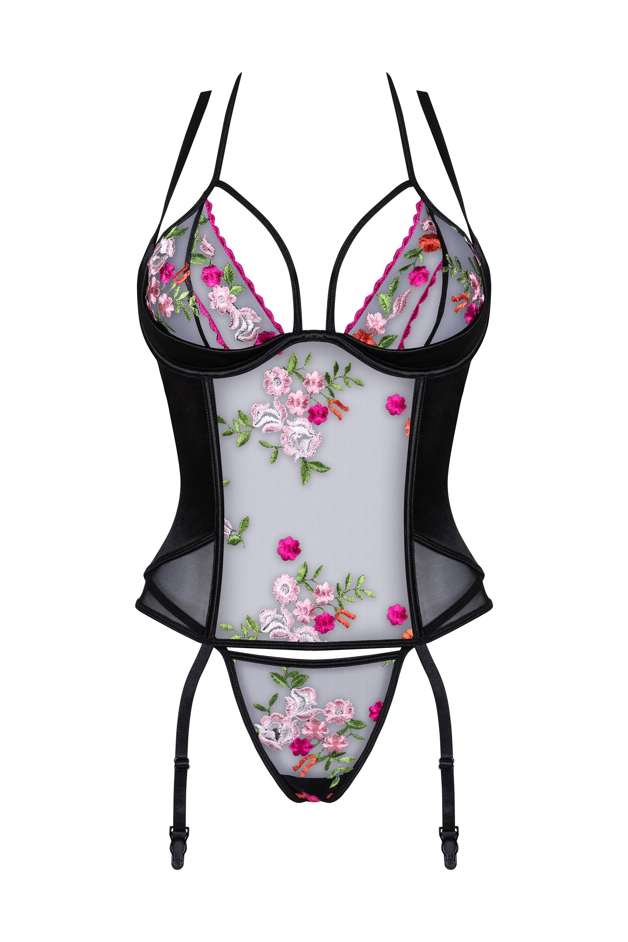 Sheer Floral Embroidery Corset Beauty Night Joanna - Image 5
