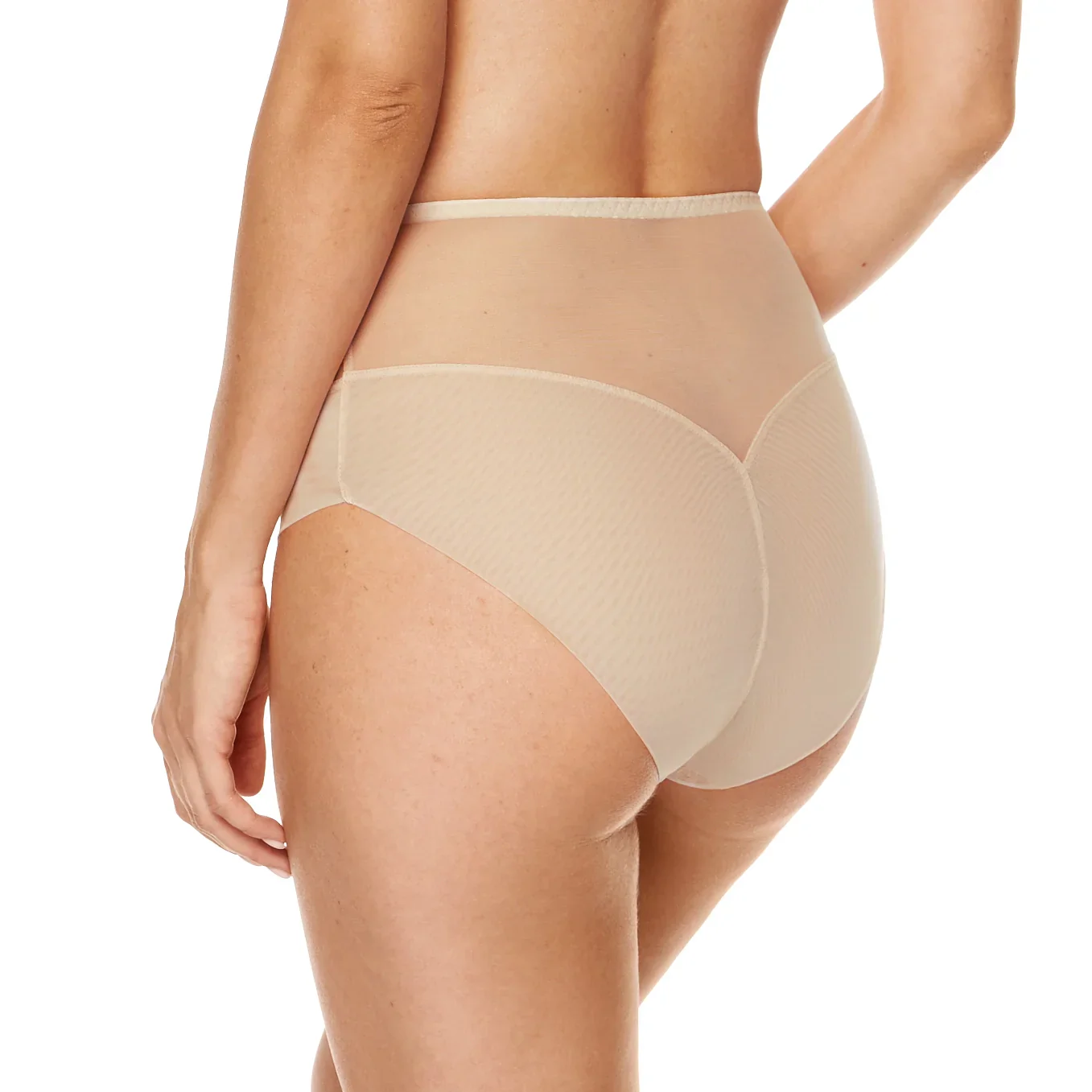 Lace High Waist Full Brief Panty Gorteks Gabi Beige - Image 2