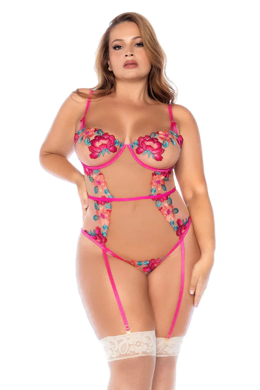 Sheer Mesh Bodysuit Mapale Wild Flower - Image 3