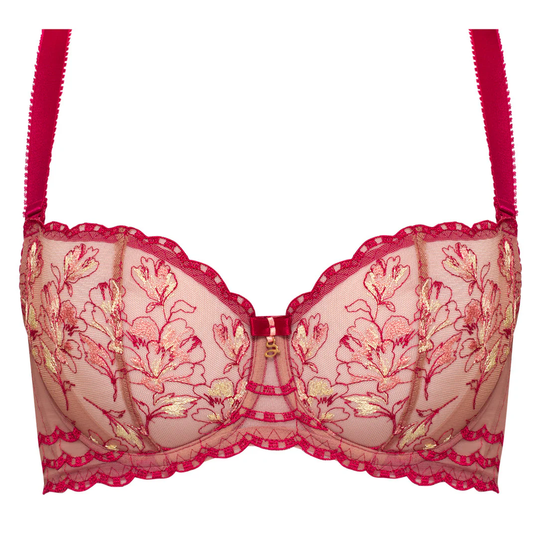 Sheer Mesh Embroidered Balconette Bra Daniela - Image 5