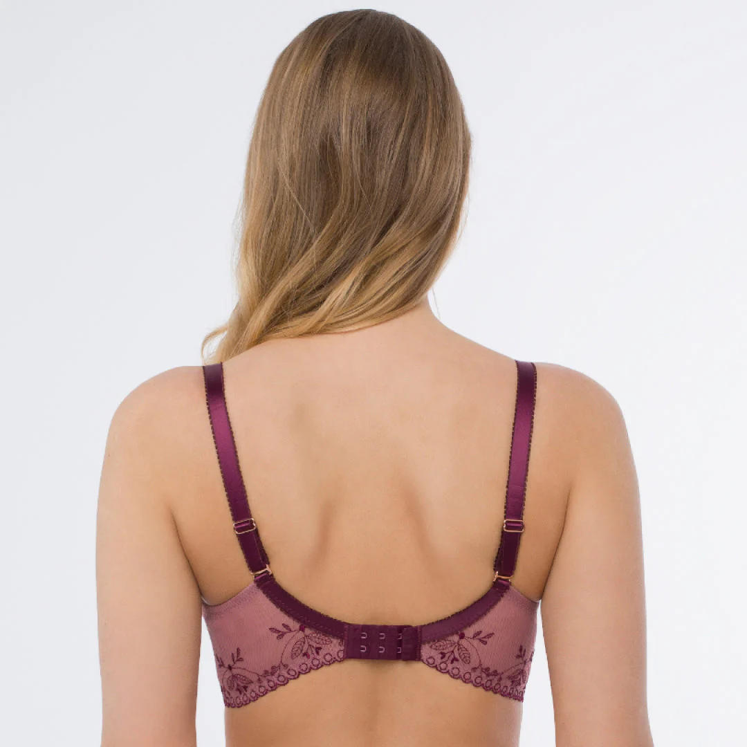 Sheer Mesh Embroidered Full Cup Bra Viola - Image 2
