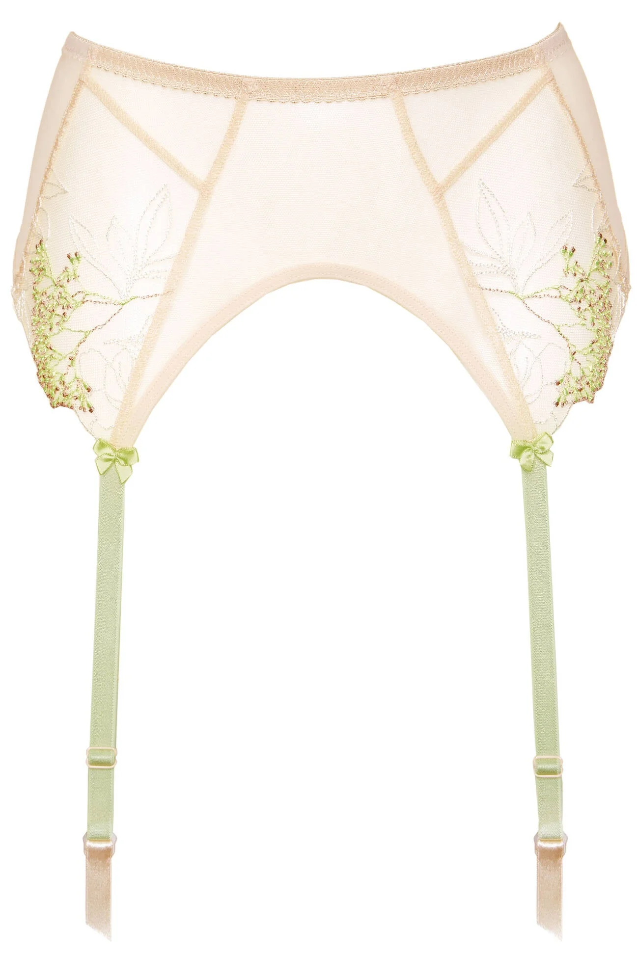 Sheer Mesh Embroidered Garter Belt Gorteks Soleil - Image 4