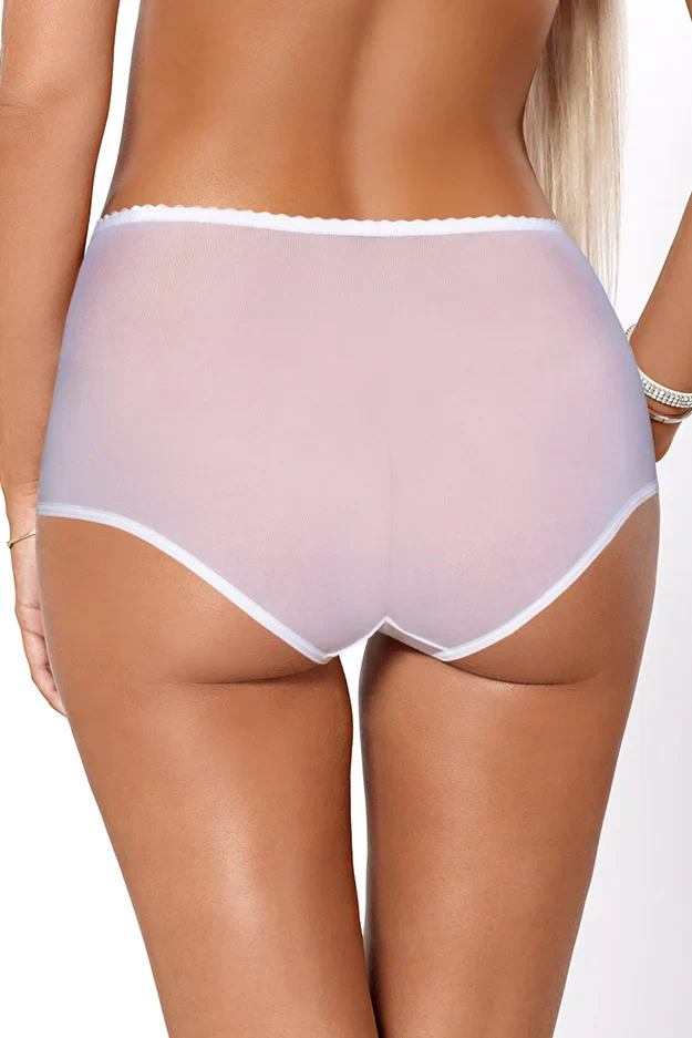 PariPari Jenny Sheer Embroidered High-Waist Panty White - Image 2