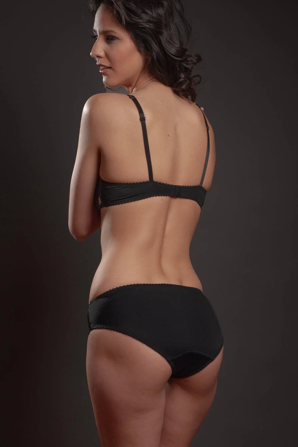 Sheer Mesh Lace Trim Bikini Panty Lavinia Silver Feathers - Image 4