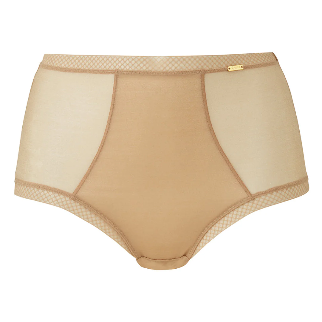 Sheer High Waist Brief Panty Glossies Nude - Image 5