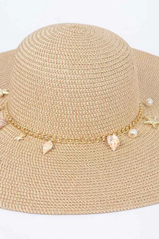 Shell And Pearl Mix Charm Floppy Sun Hat - Image 4