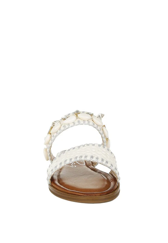 Shellfish Raffia Slip On Sandals - Image 10