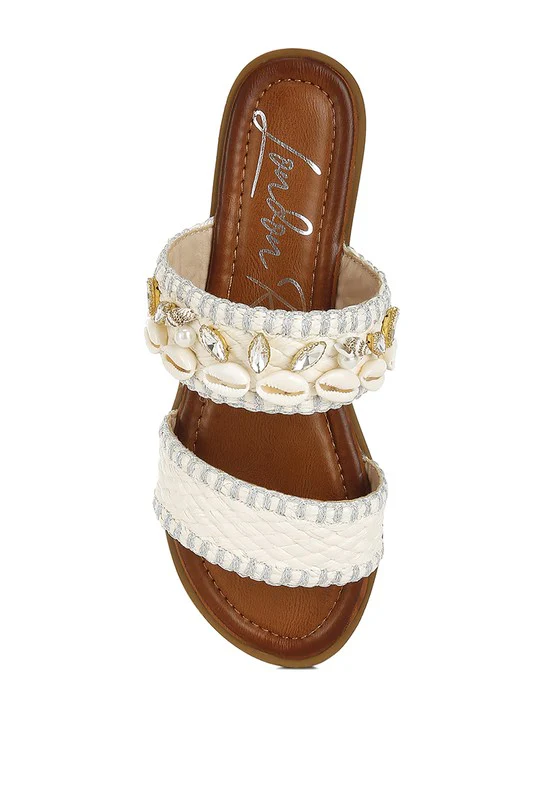 Shellfish Raffia Slip On Sandals - Image 11