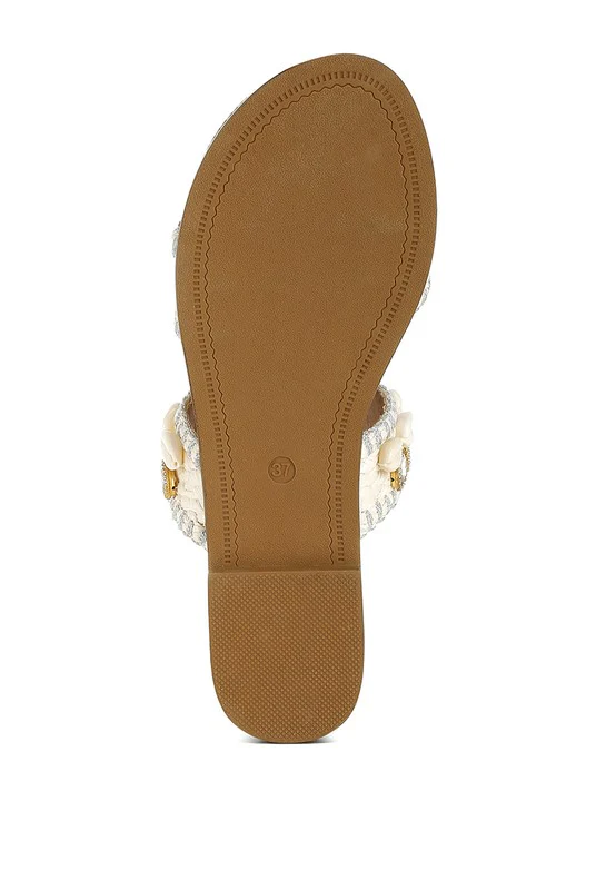 Shellfish Raffia Slip On Sandals - Image 12