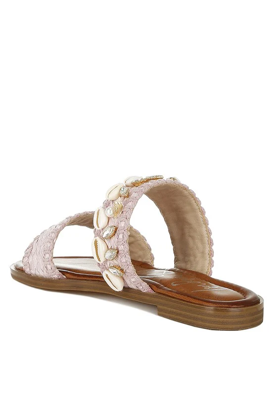 Shellfish Raffia Slip On Sandals - Image 3