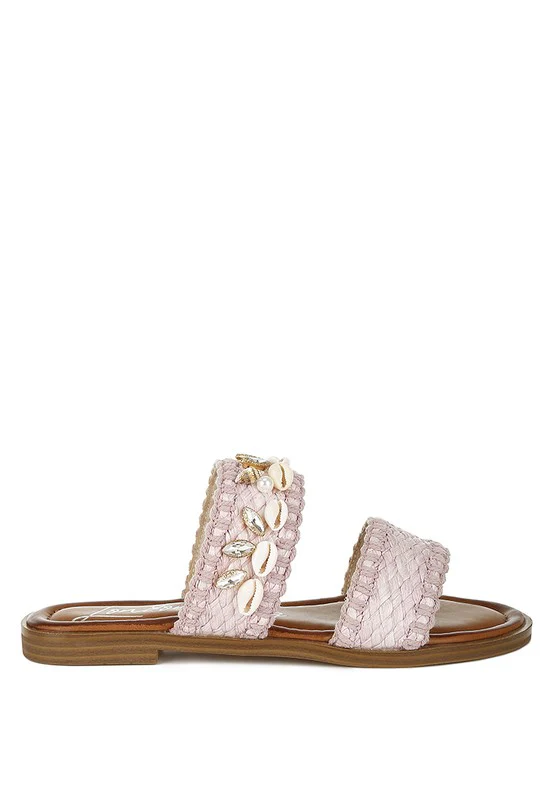 Shellfish Raffia Slip On Sandals - Image 4