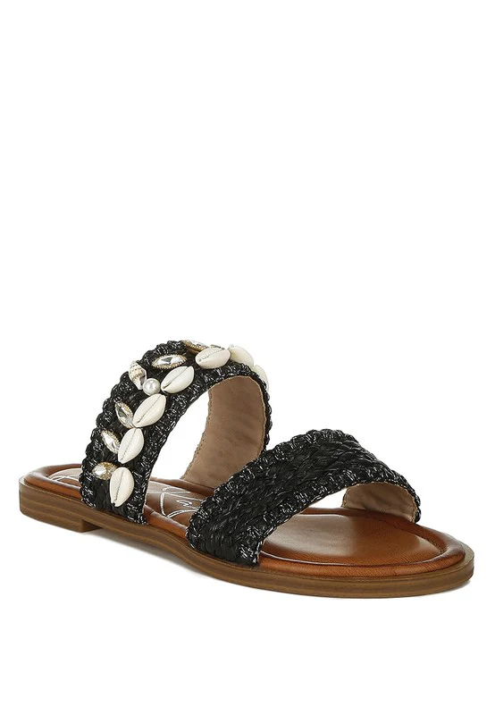 Shellfish Raffia Slip On Sandals - Image 5
