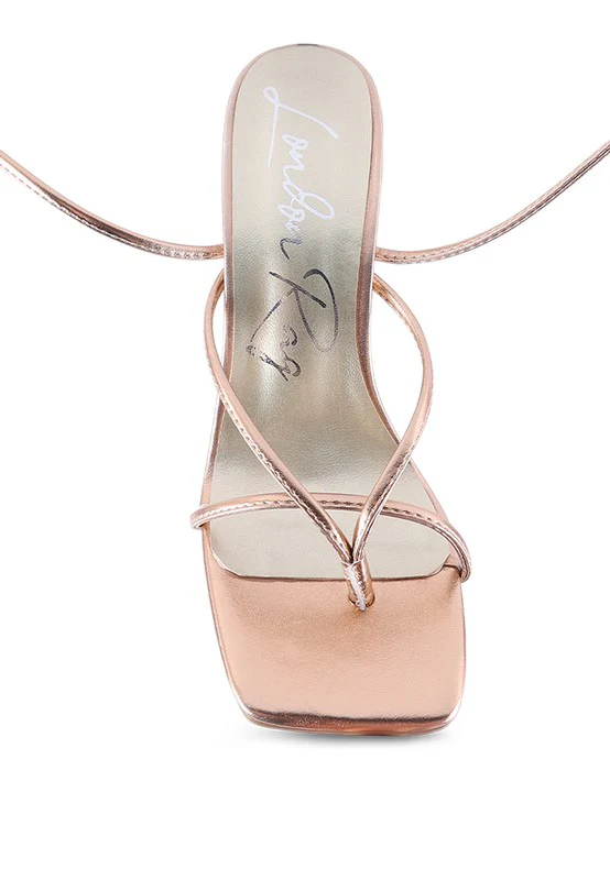SHEWOLF LACE UP HIGH HEEL SANDALS - Image 11