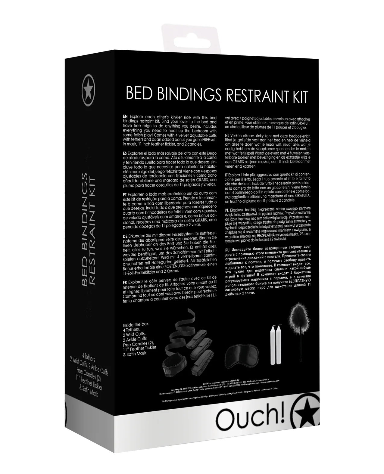Shots Ouch Bed Bindings Restraint Kit - Black - Image 2